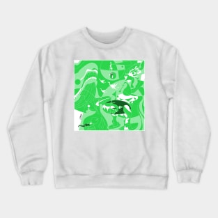 the bosch remix of earthly delight ecopop infernal kaiju march art Crewneck Sweatshirt